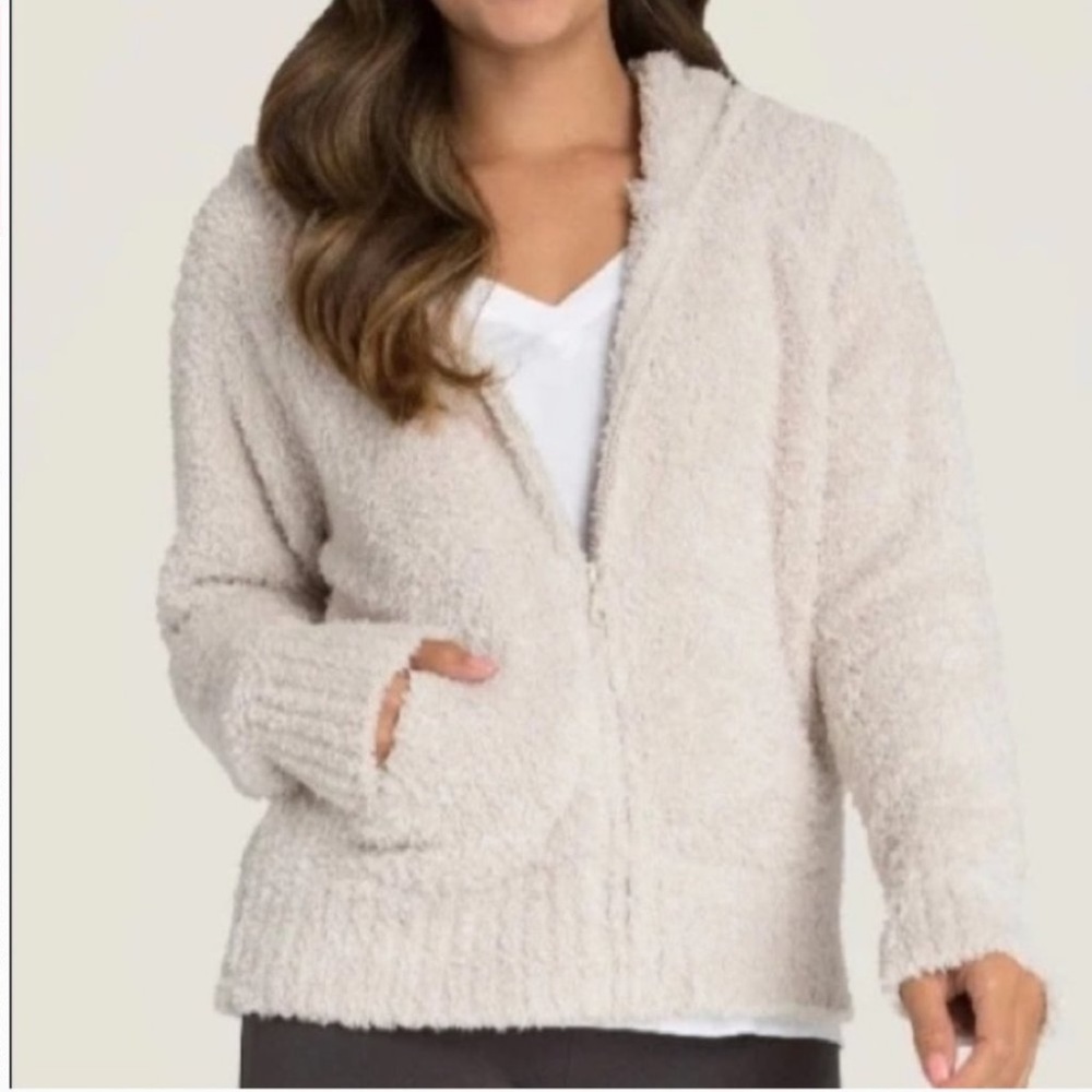 Barefoot Dreams Bamboo Chic Hoodie Jacket Zip Up L